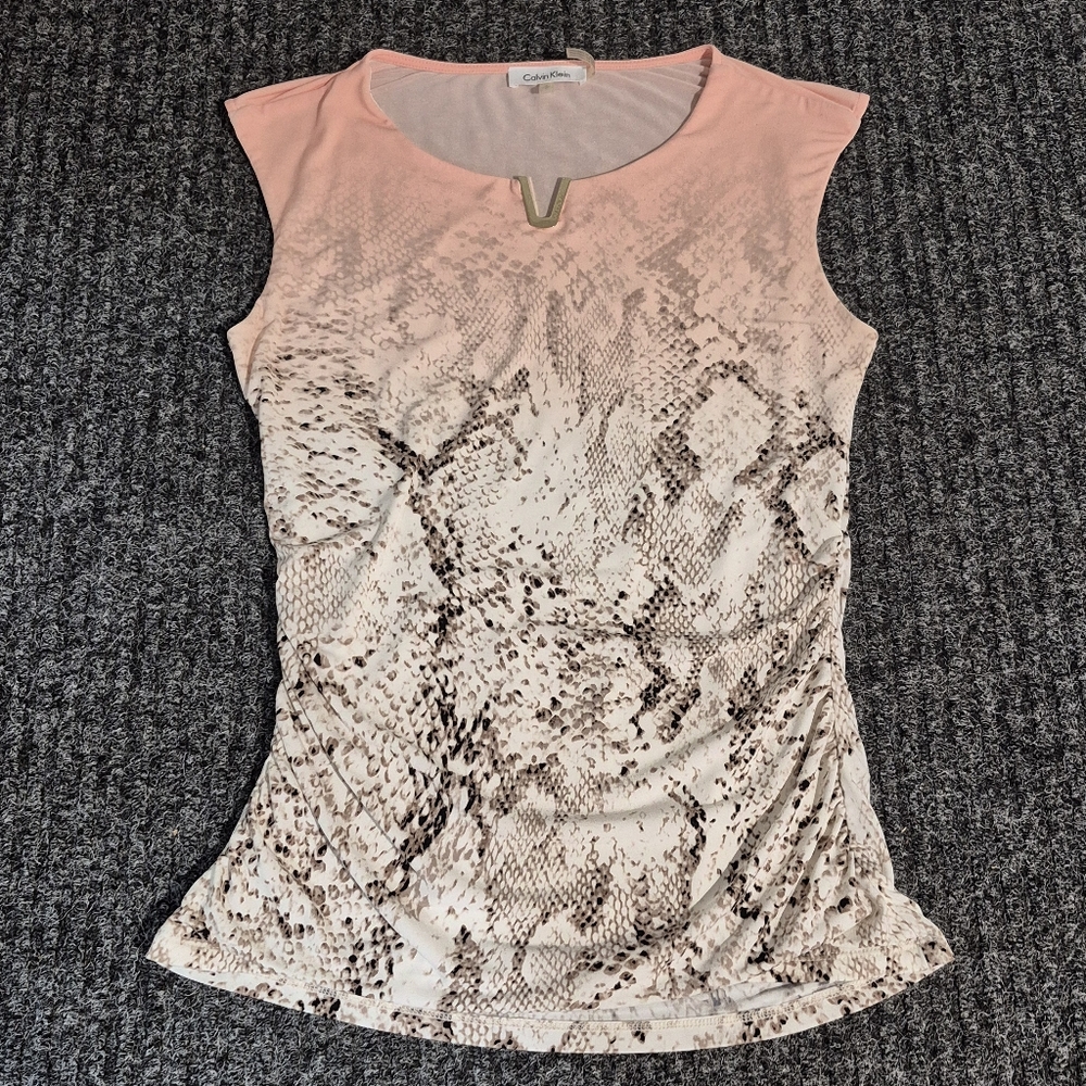 Pink and Cream Snake Print Women's Top